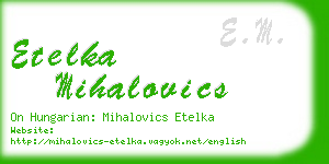 etelka mihalovics business card